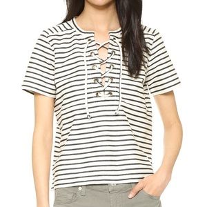 Madewell lace-up striped tee